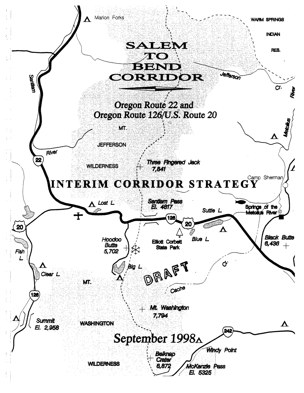 Oregon Highways 22 And126 and US 20 Between Salem and Bend