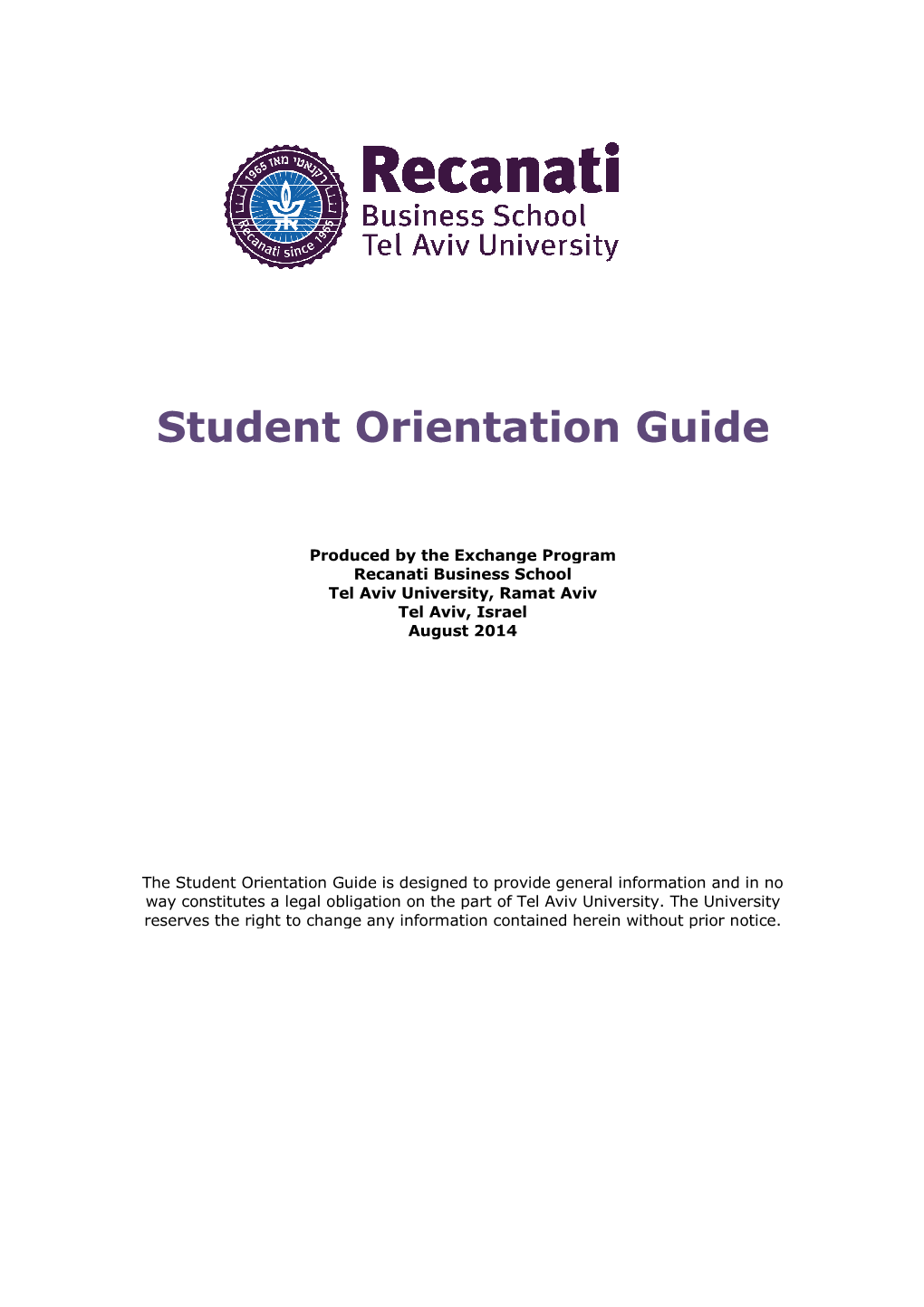 Student Orientat Student Orientation Guide Tation Guide