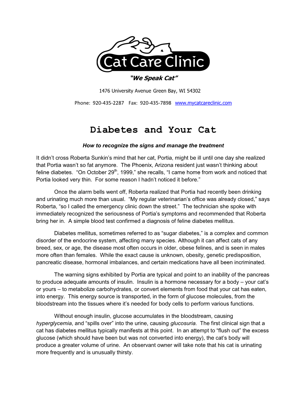 Diabetes and Your Cat