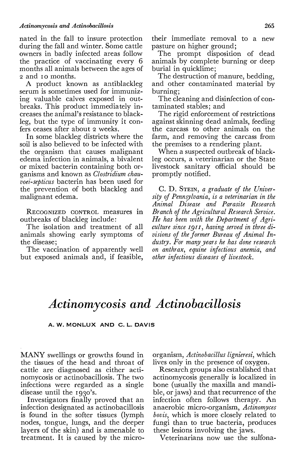 Actinomycosis and Actinobacillosis