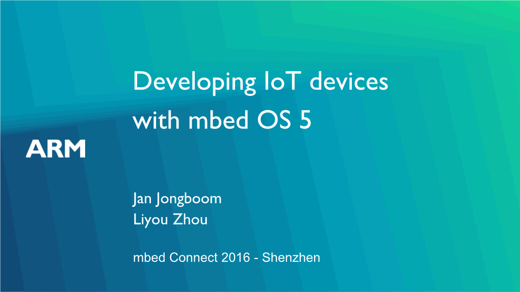 Developing Iot Devices with Mbed OS 5