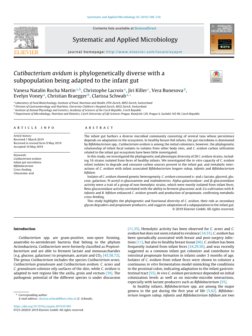 Cutibacterium Avidum Is Phylogenetically Diverse with A