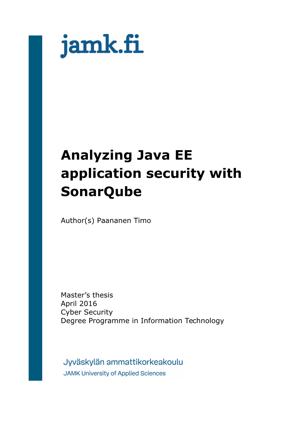 Analyzing Java EE Application Security with Sonarqube