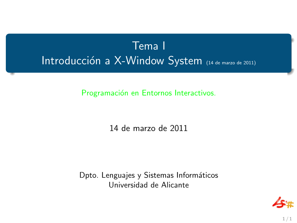 Tema I Introducción a X-Window System