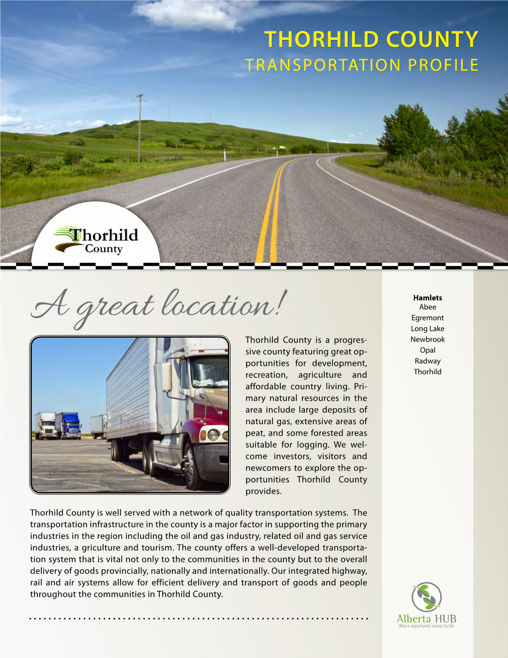 Thorhild County Transportation Profile