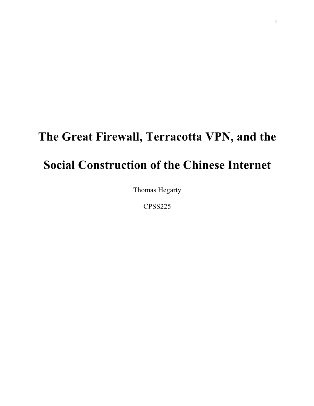 The Great Firewall, Terracotta VPN, and the Social Construction of the Chinese Internet