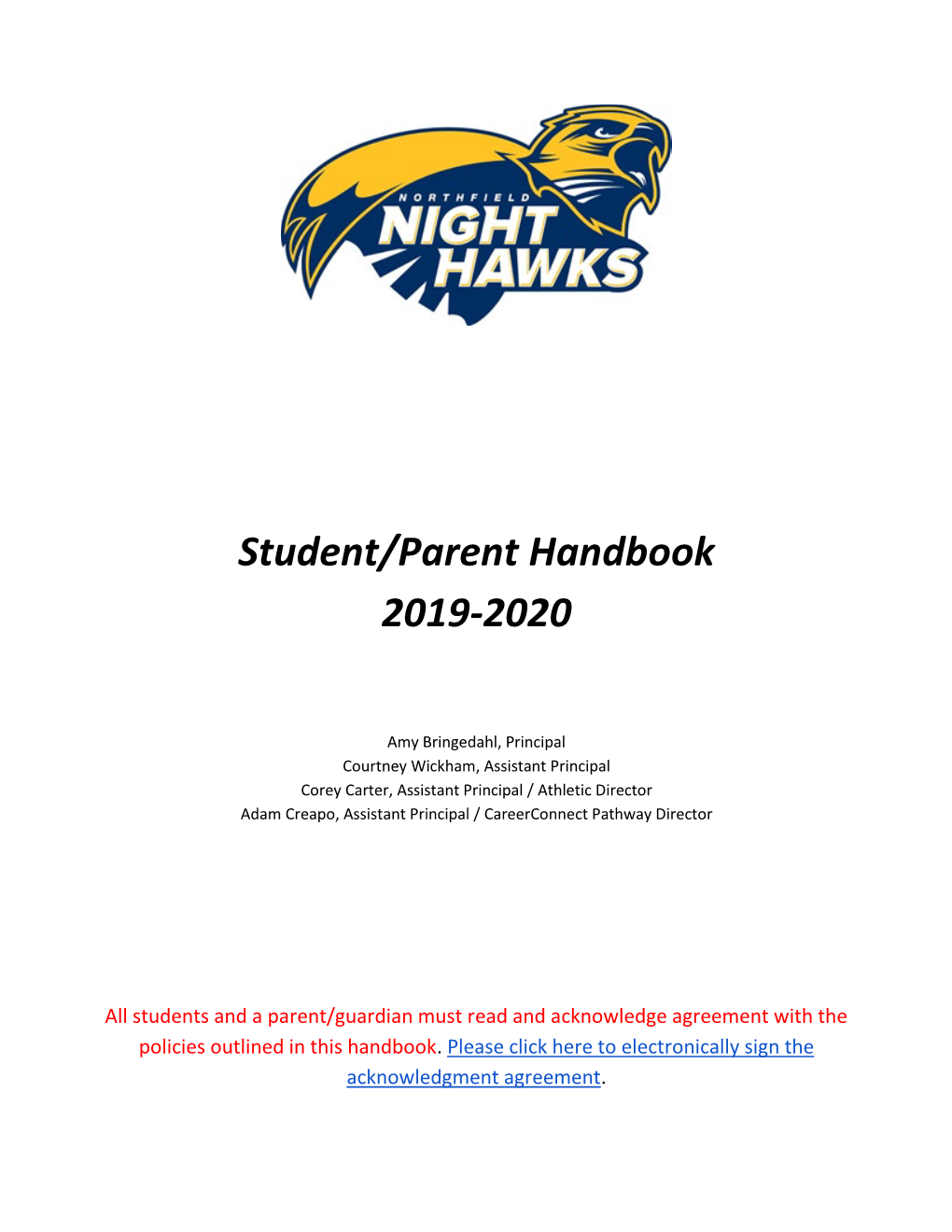 Student/Parent Handbook 2019-2020