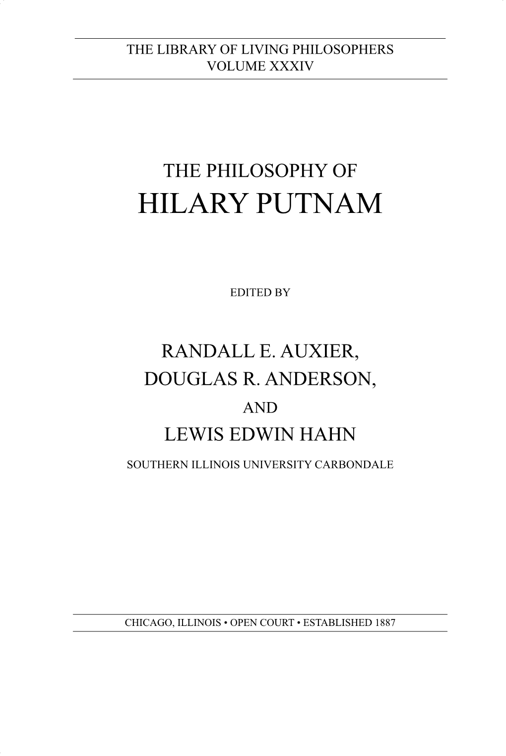 The Philosophy of Hilary Putnam