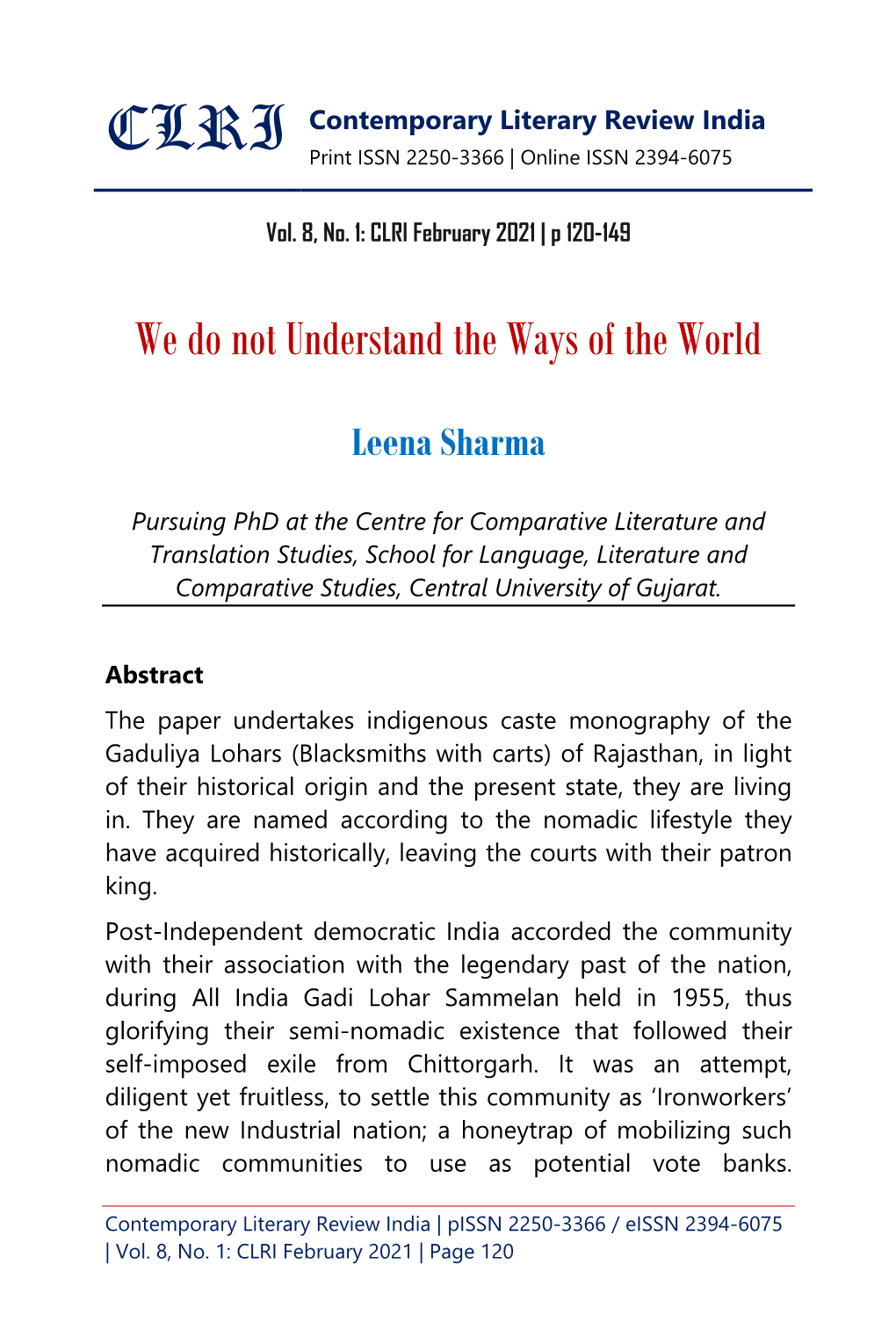 CLRI Contemporary Literary Review India