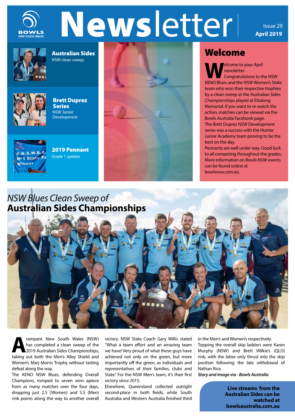 NSW Blues Clean Sweep of Australian Sides Championships