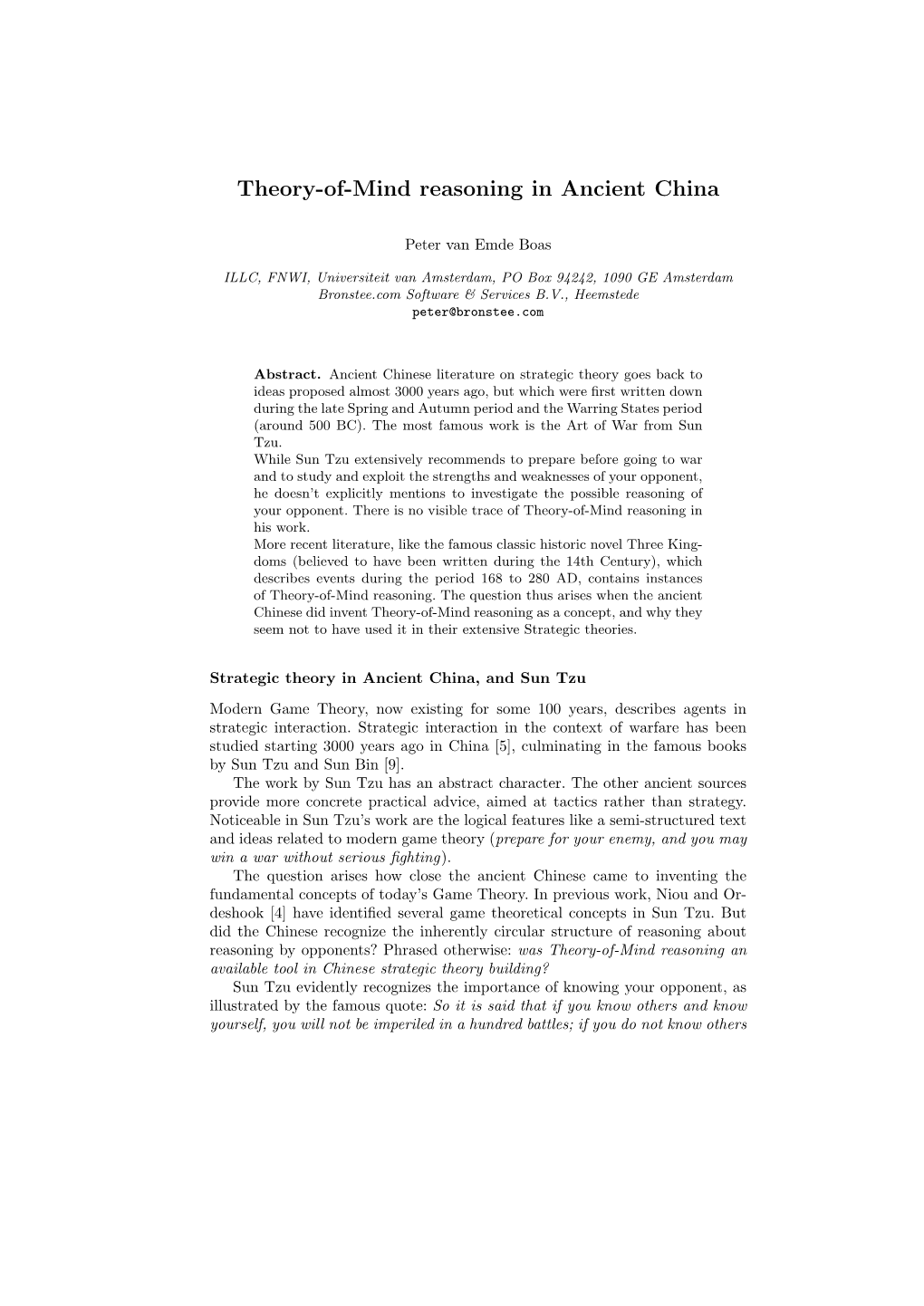 Theory-Of-Mind Reasoning in Ancient China