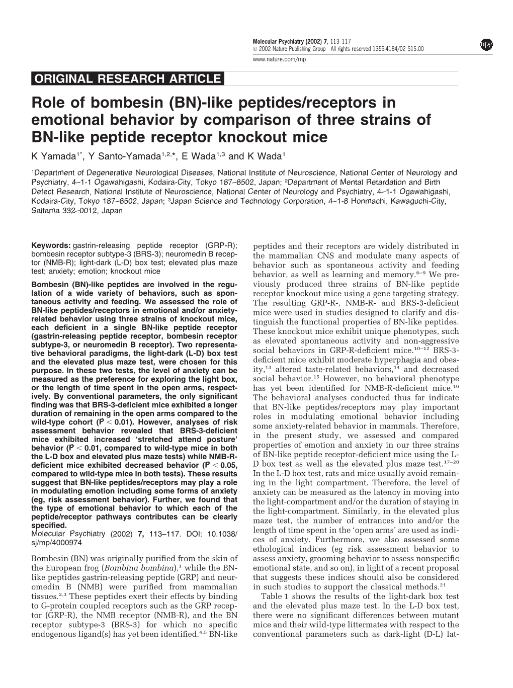 Role of Bombesin (BN)