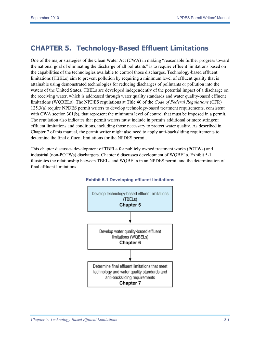 (NPDES) Permit Writers' Manual: Chapter 5