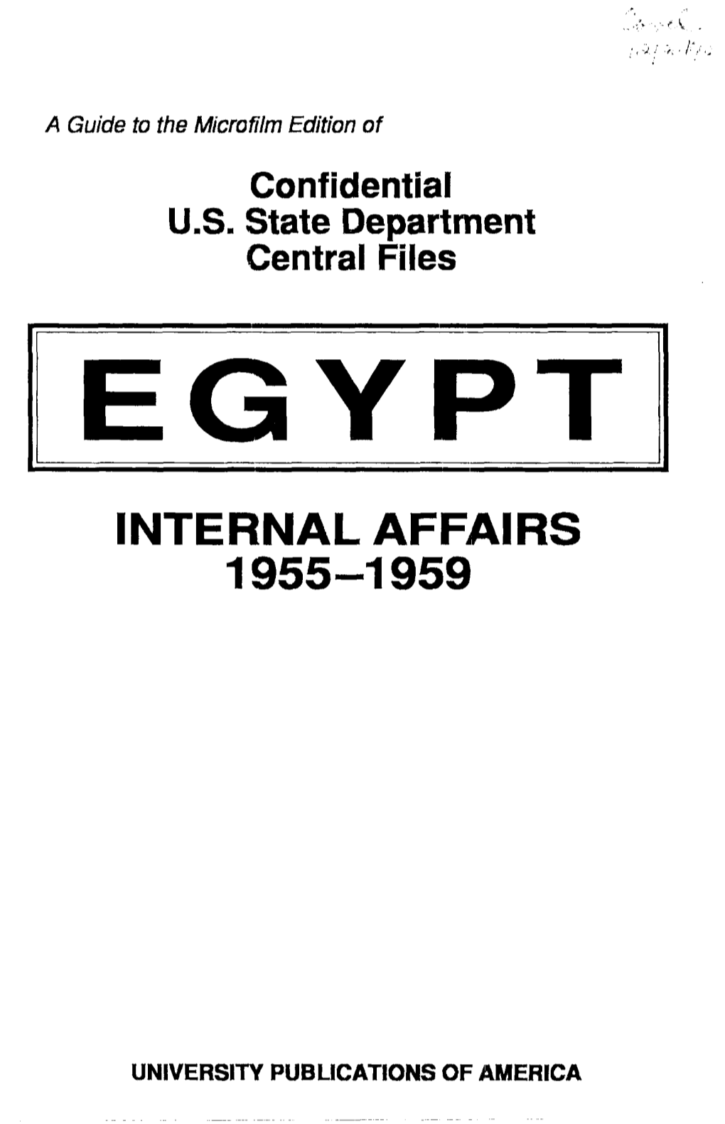 Internal Affairs 1955-1959