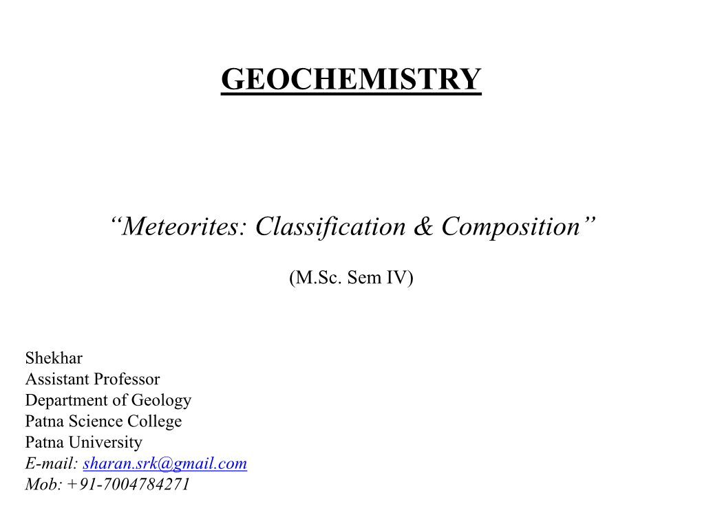 Geochemistry