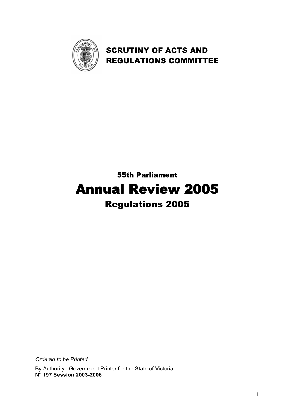 Annual Review 2005 Regulations 2005