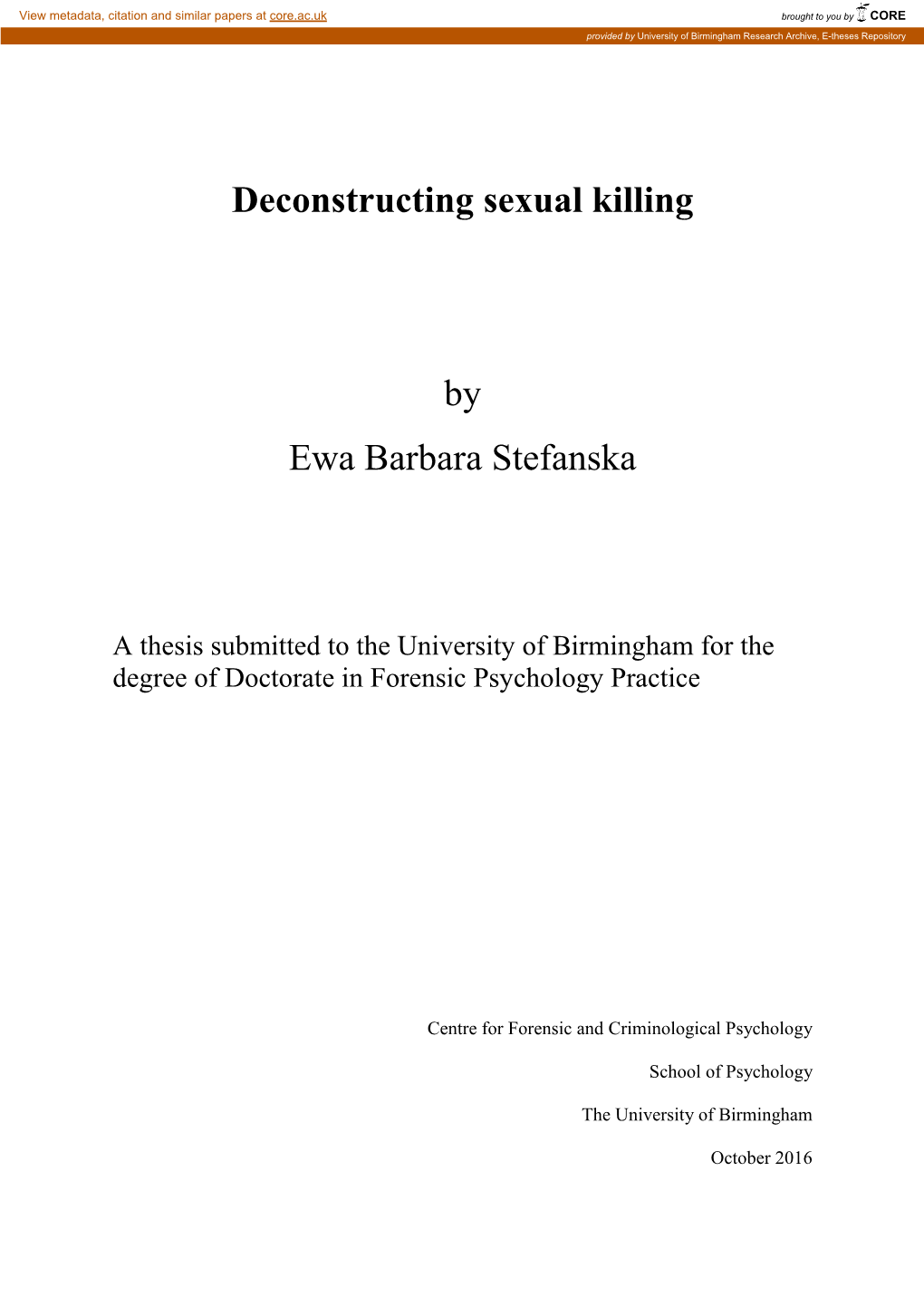 Deconstructing Sexual Killing