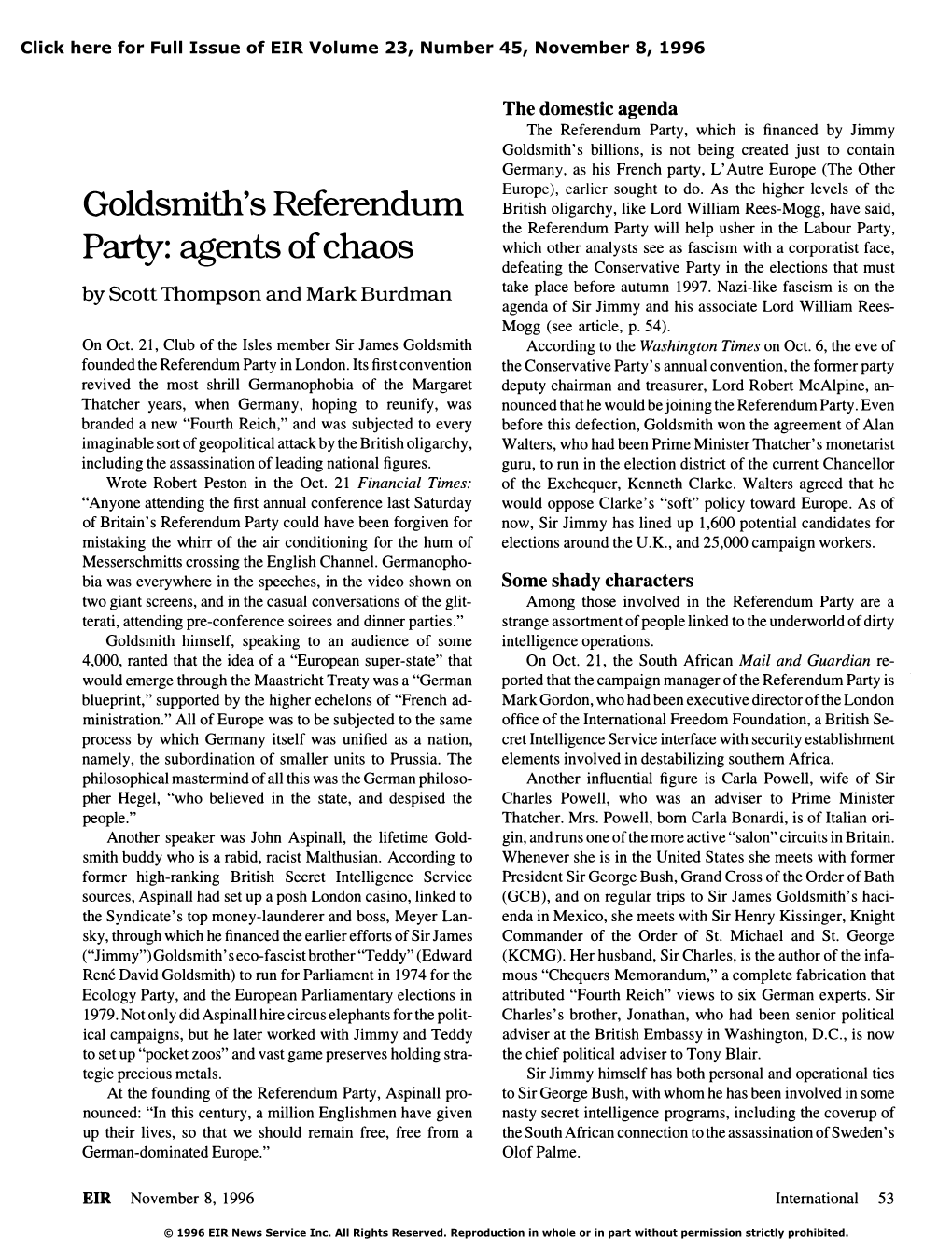 Goldsmith's Referendum Party