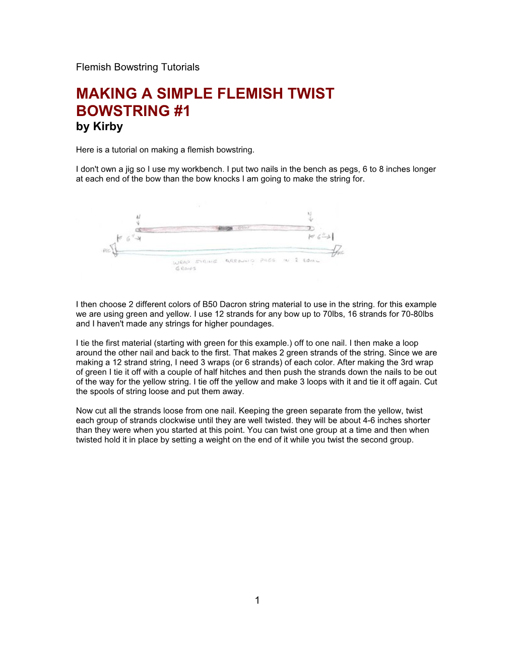 MAKING a SIMPLE FLEMISH TWIST BOWSTRING #1 by Kirby