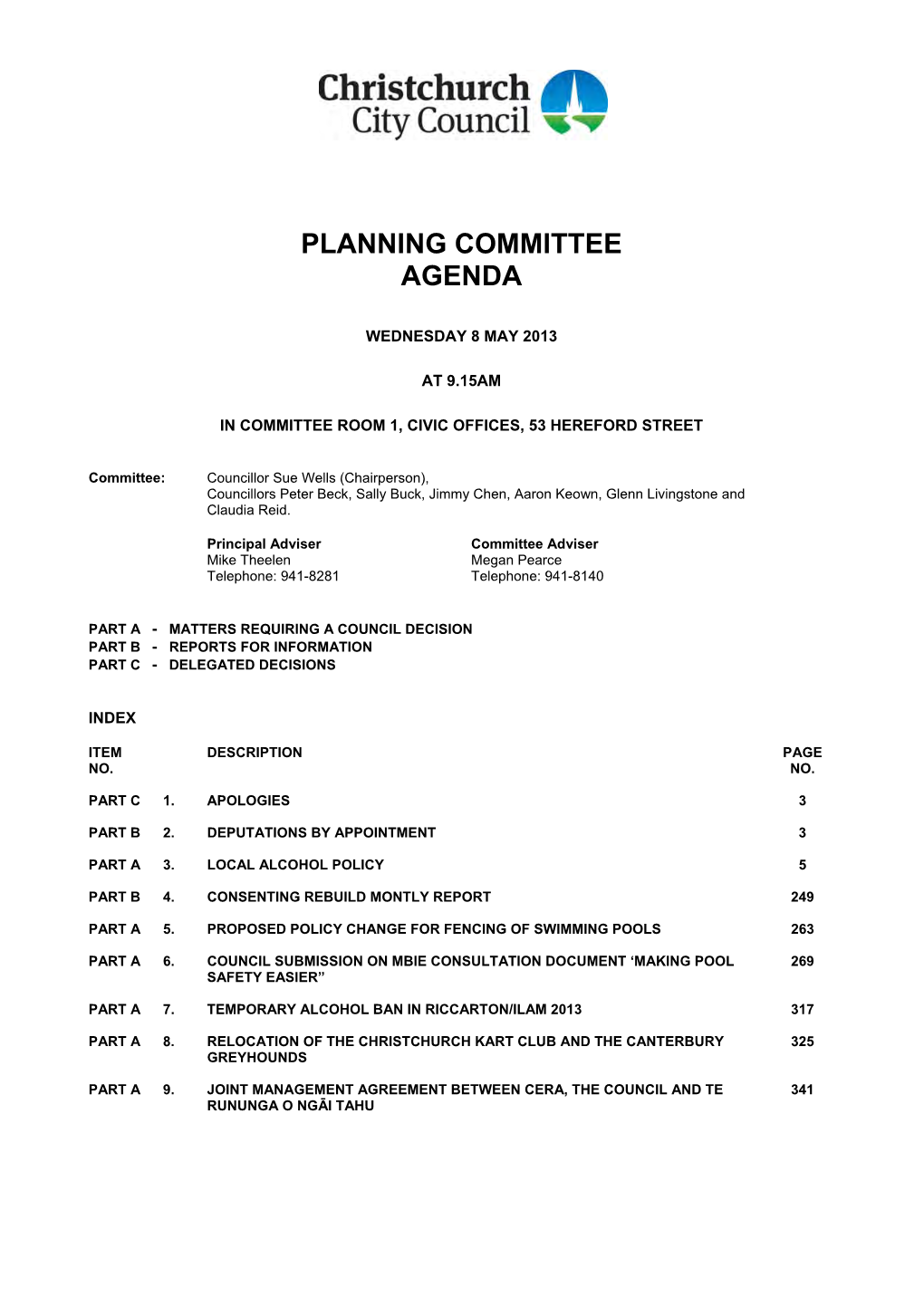 Planning Committee Agenda