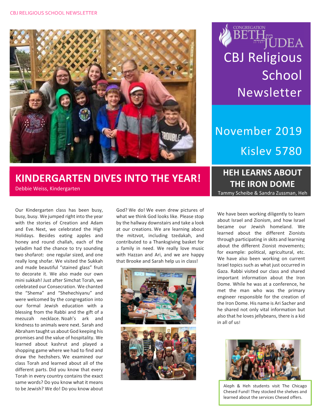 Cbj Religious School Newsletter