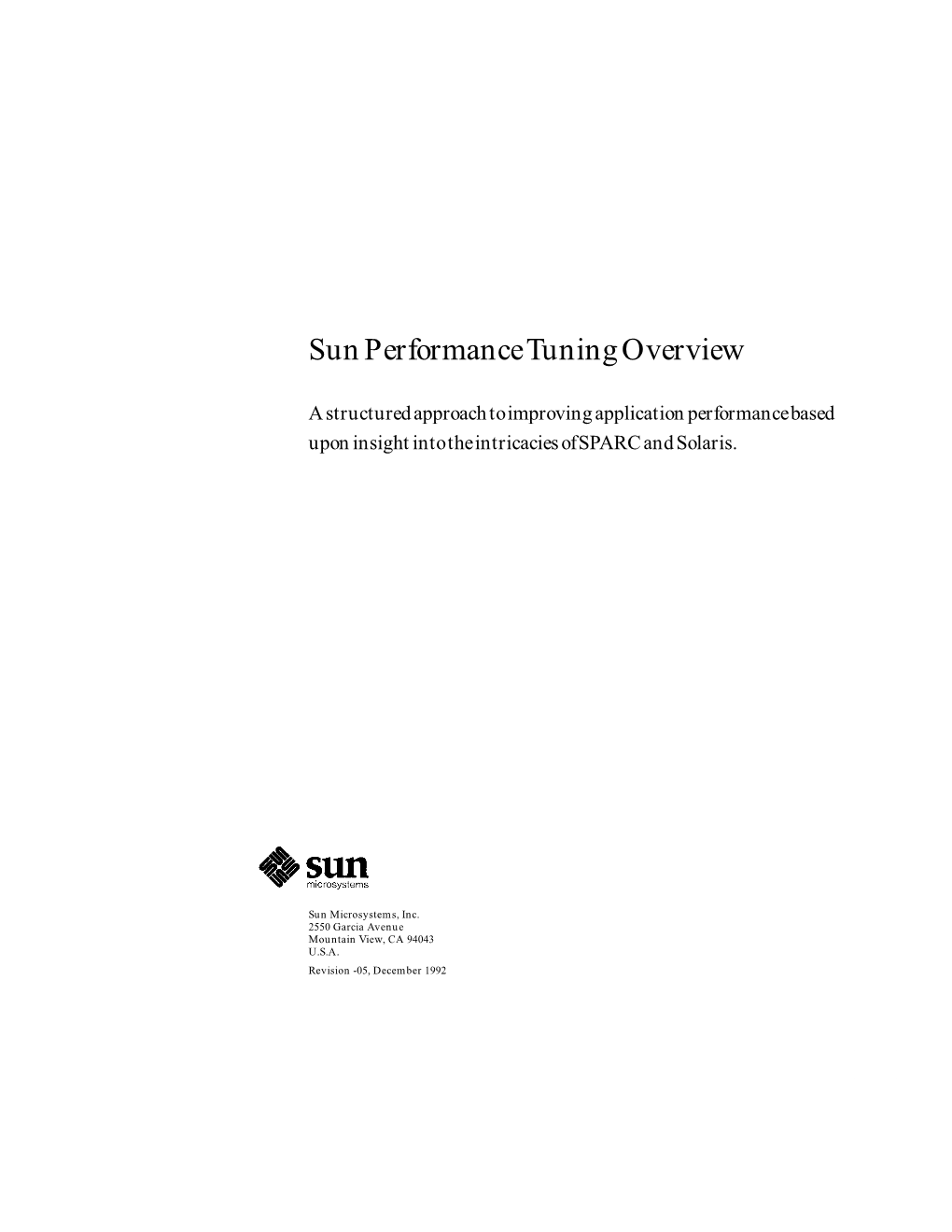 Sun Performance Tuning Overview