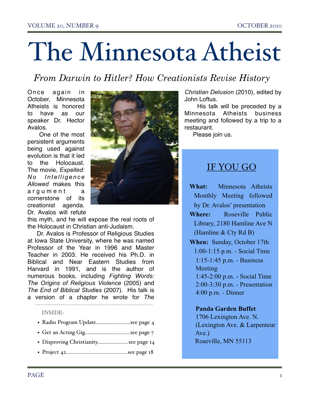 Mnatheists.Org Published by Minnesota Atheists, P.O