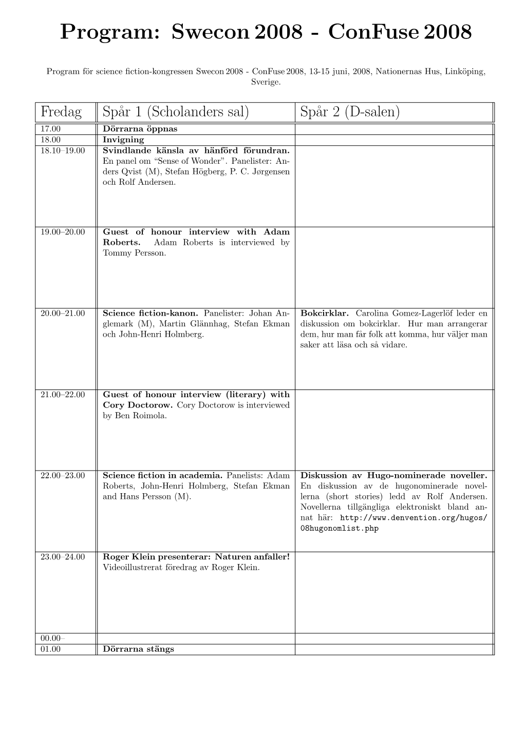 Preliminärt Program (Pdf)