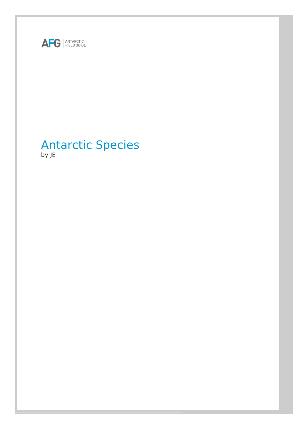 Antarctic Species by JE Index