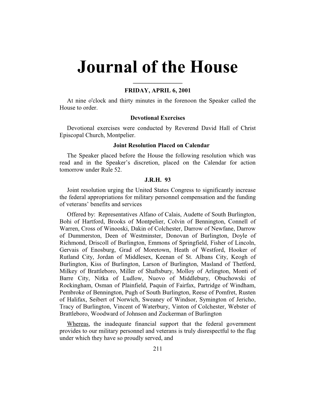 Journal of the House s8