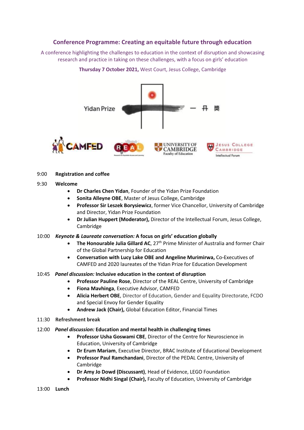 Conference Programme