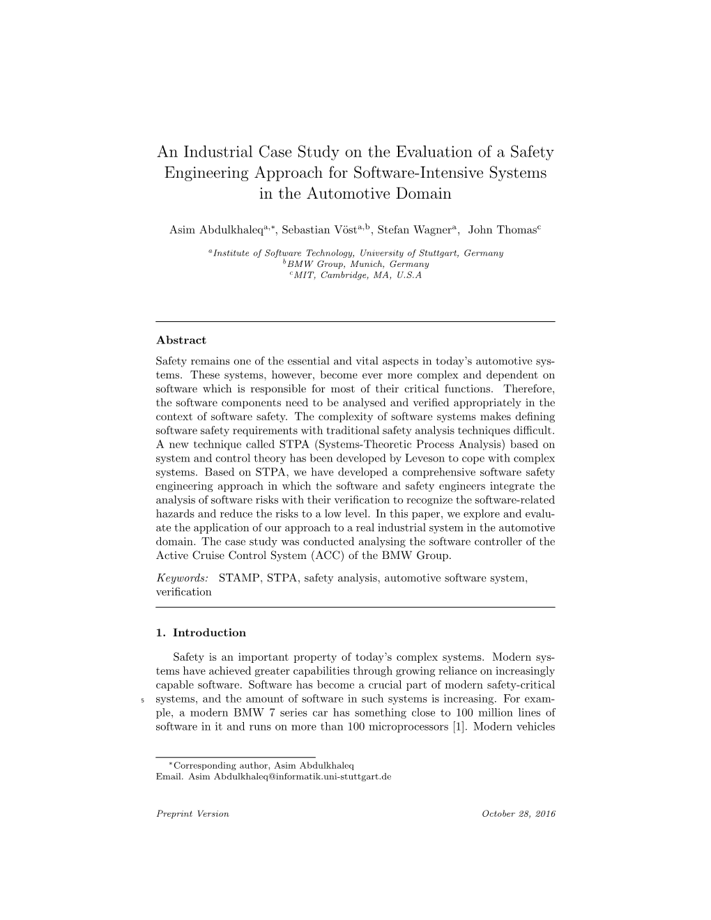 An Industrial Case Study on the Evaluation of a Safety Engineering Approach for Software-Intensive Systems in the Automotive Domain