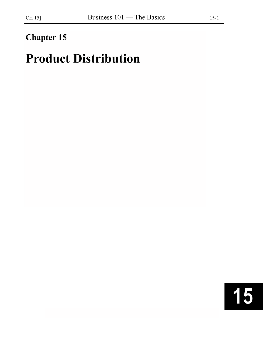 Product Distribution 15-2 Product Distribution [CH 15