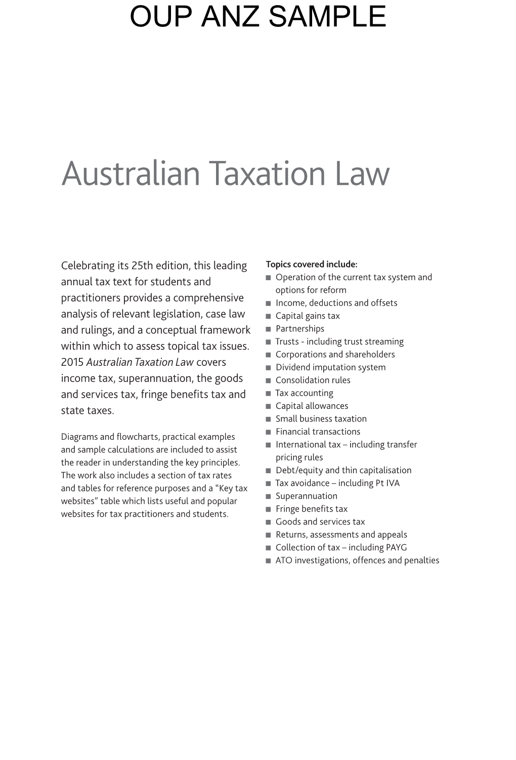 Australian Taxation Law