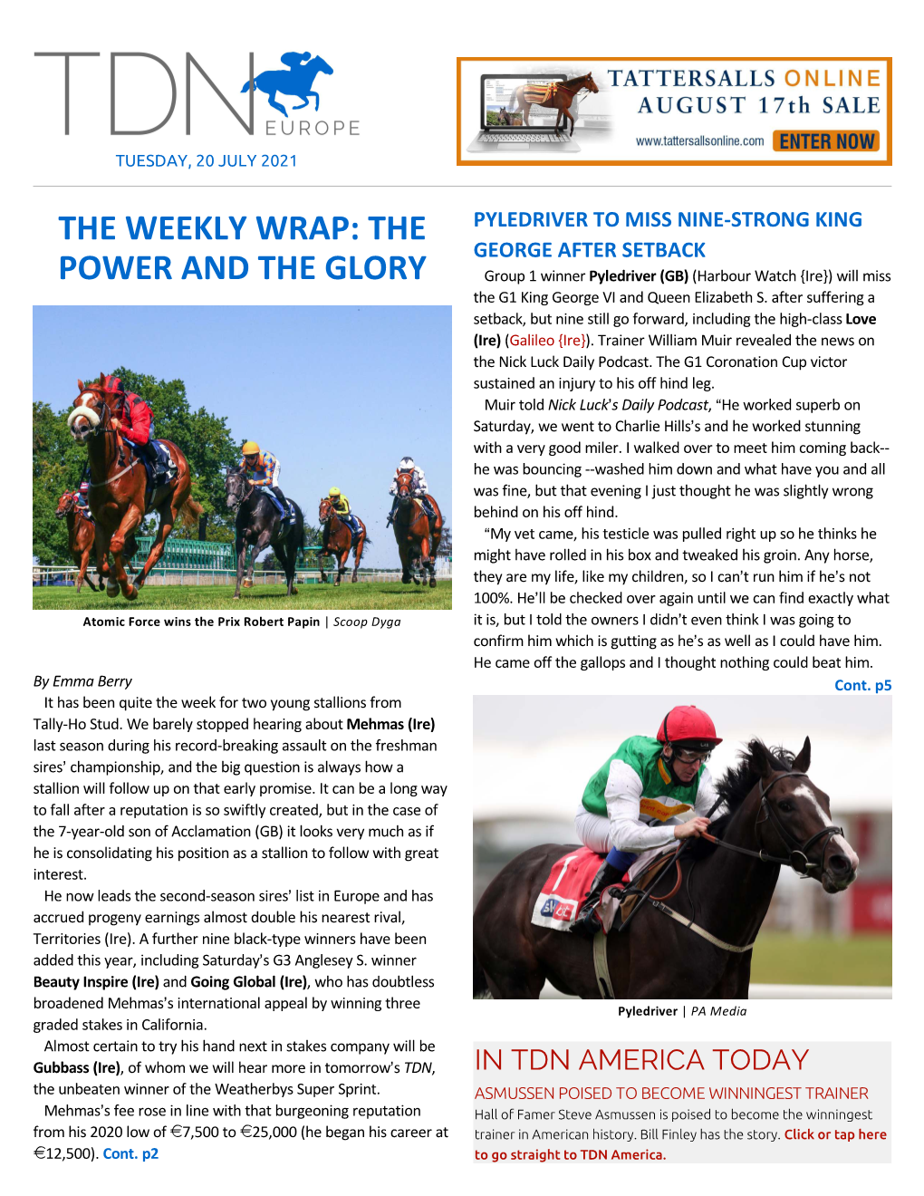 The Weekly Wrap: the Power and the Glory