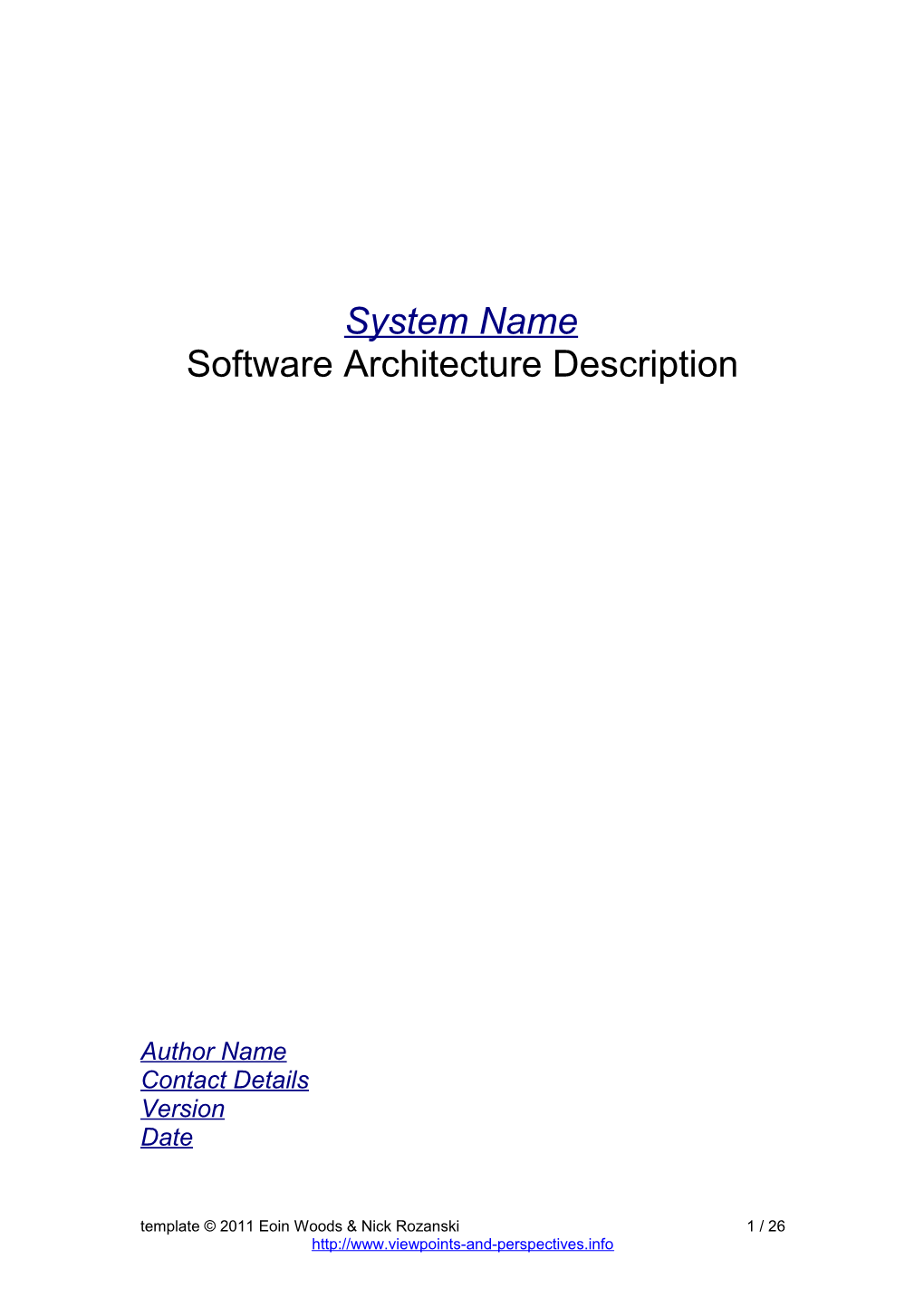 Software Architecture Description