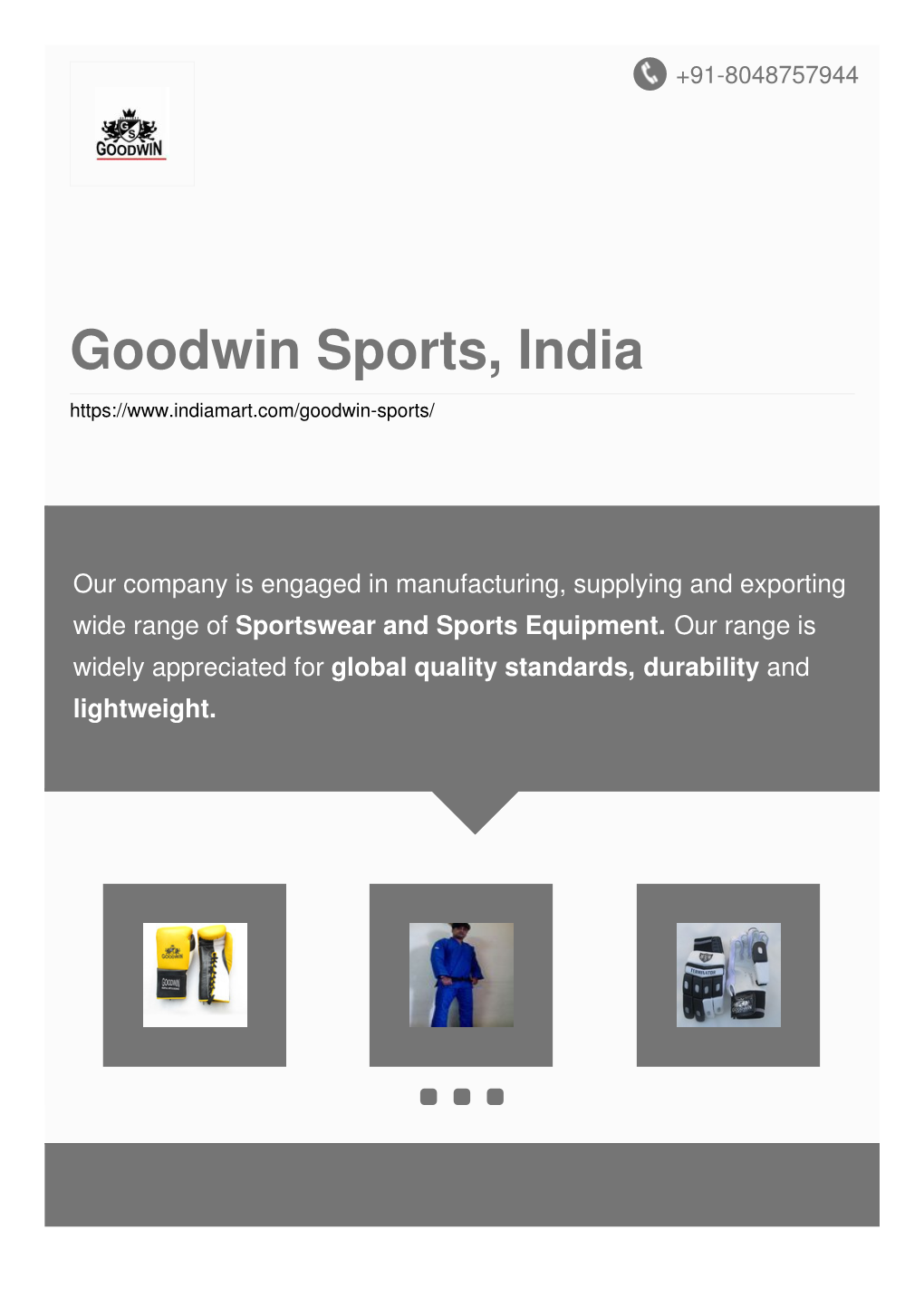 Goodwin Sports, India
