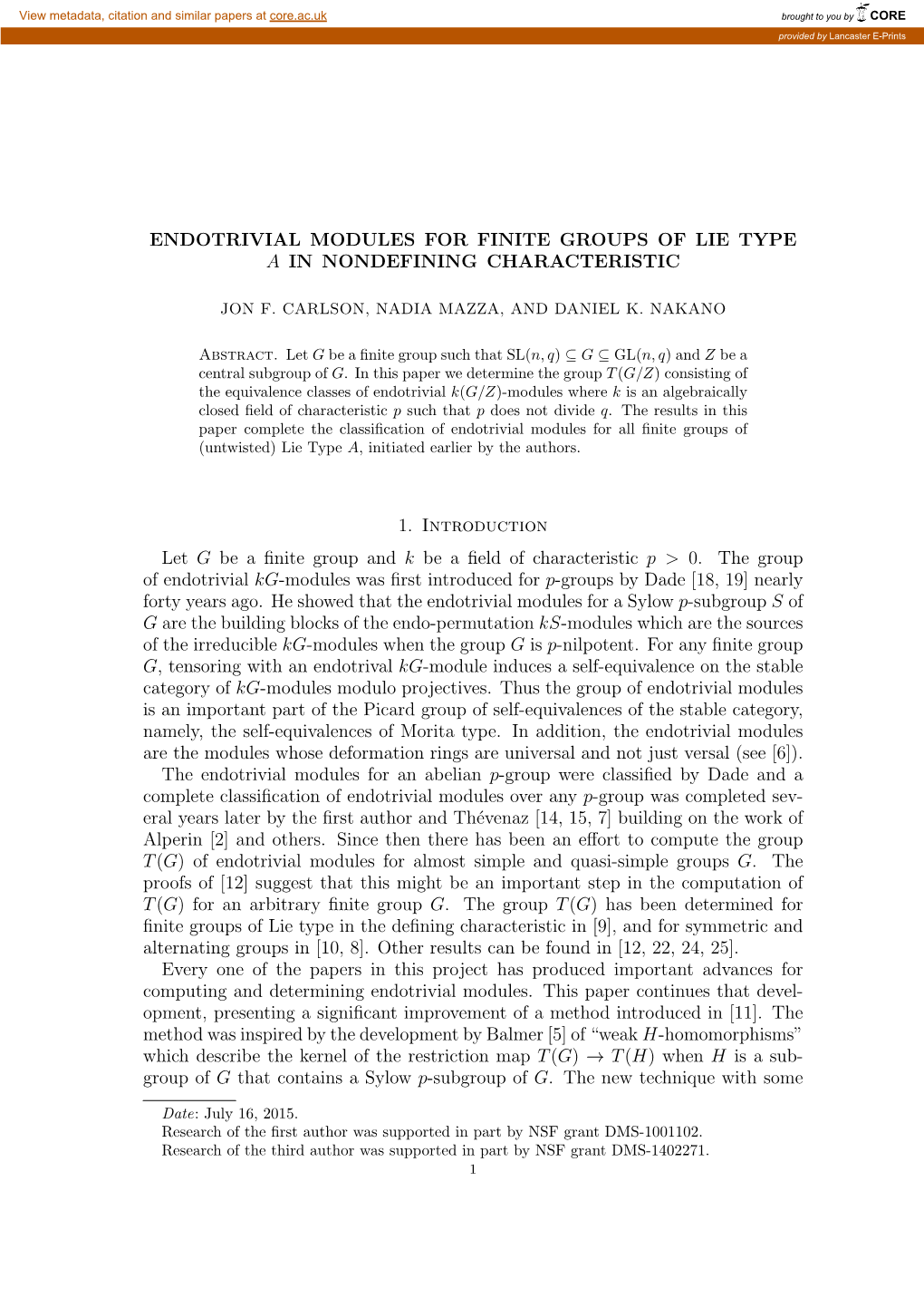 Endotrivial Modules for Finite Groups of Lie Type a in Nondefining Characteristic