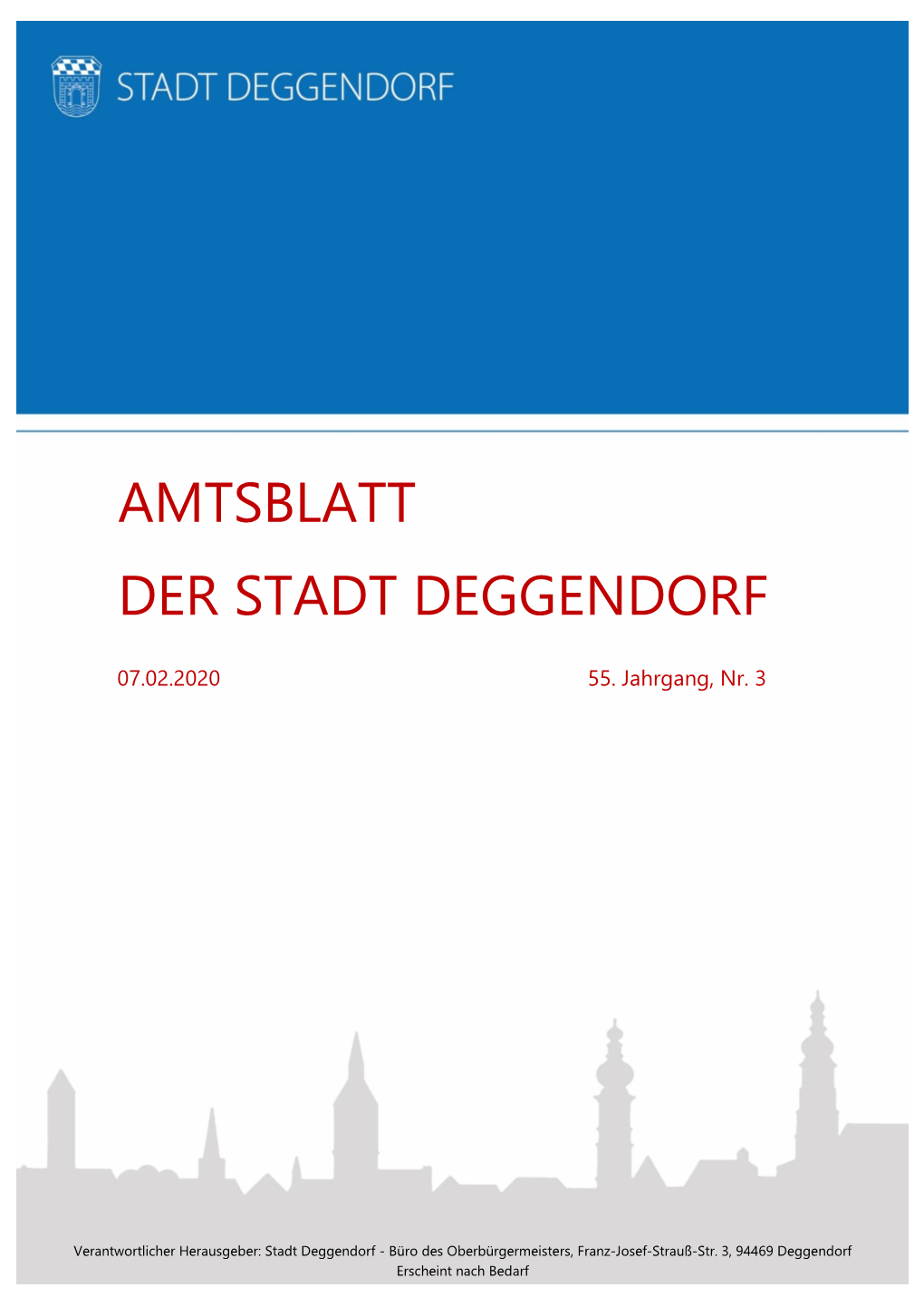 Amtsblatt Der Stadt Deggendorf