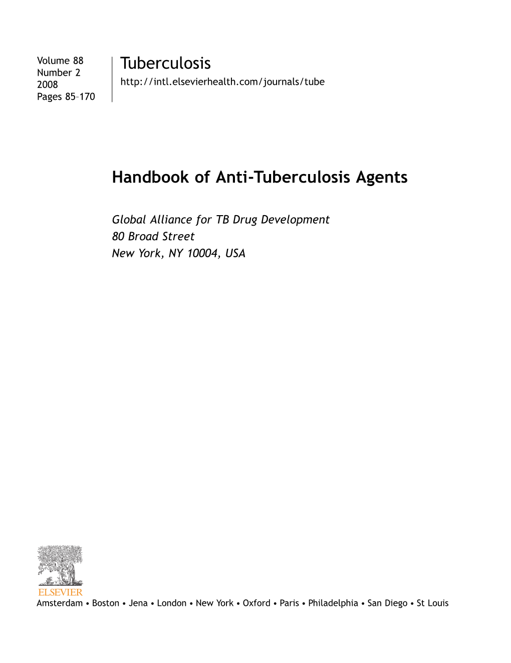 Handbook of Anti-Tuberculosis Agents