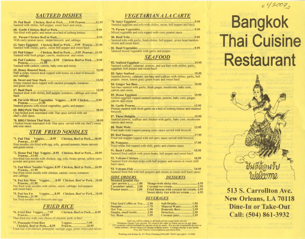 Bangkok Thai Cuisine Restaurant