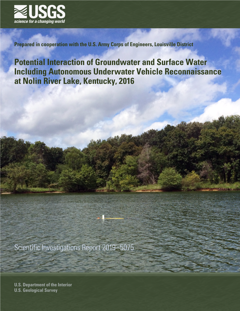 Potential Interaction of Groundwater and Surface Water Including Autonomous Underwater Vehicle Reconnaissance at Nolin River Lake, Kentucky, 2016