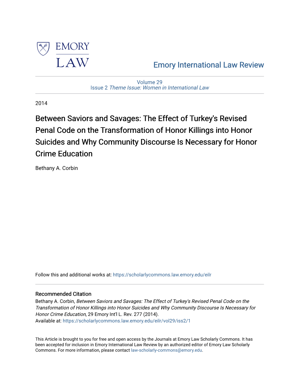 The Effect of Turkey's Revised Penal Code on the Transformation Of