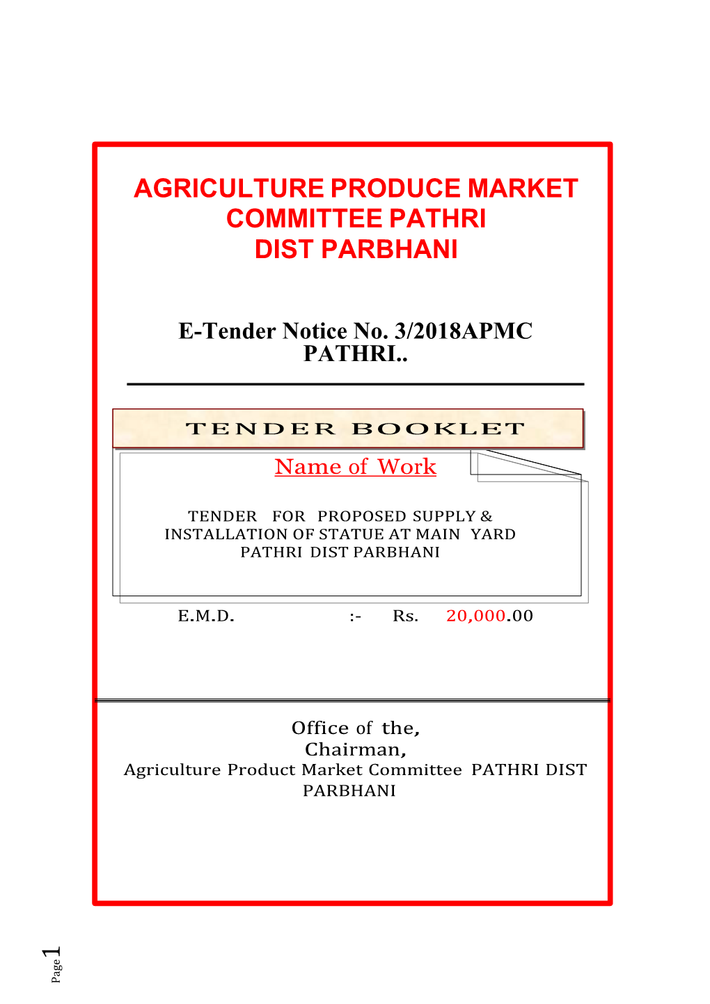 Agriculture Produce Market Committee Pathri Dist Parbhani