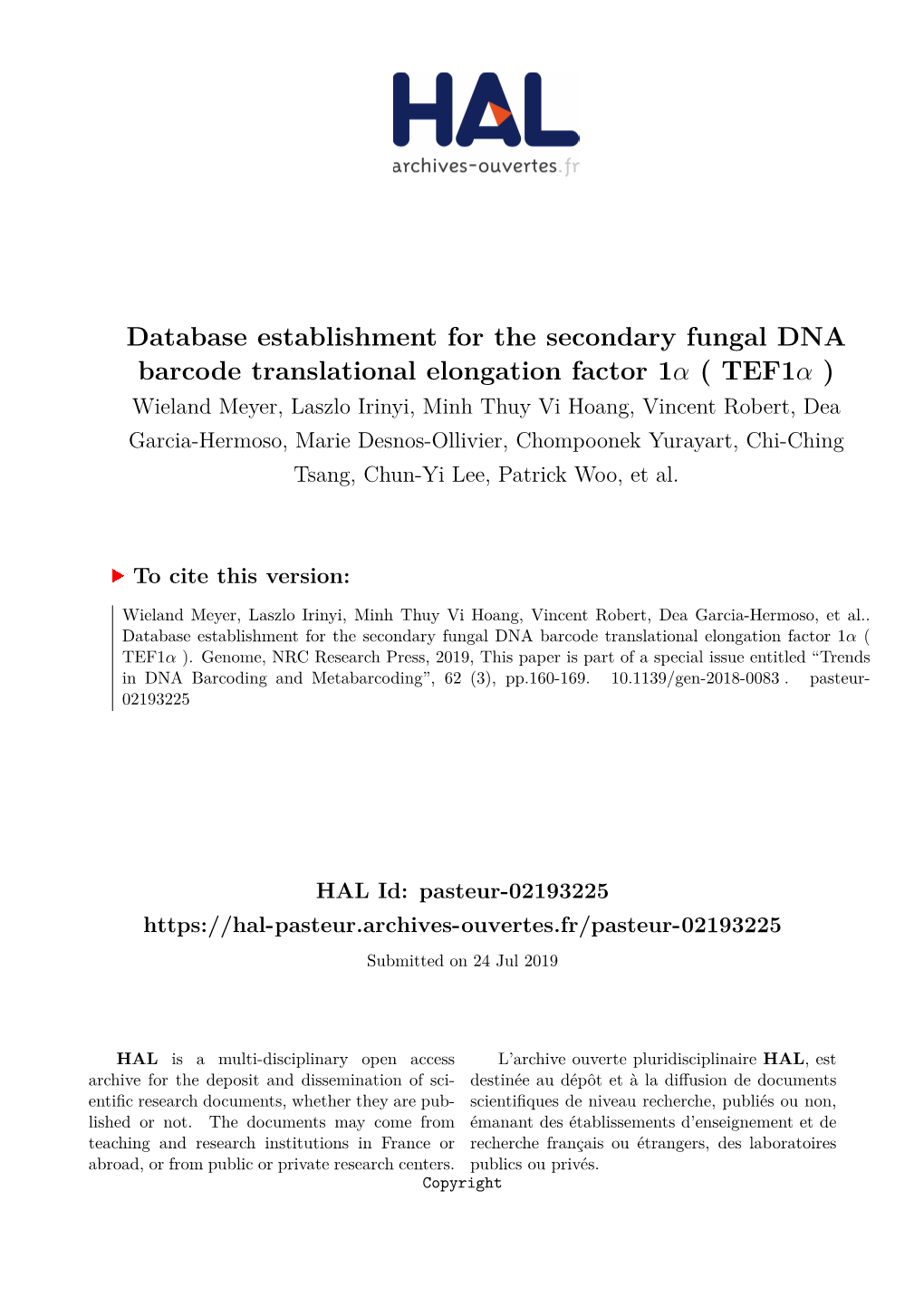 Database Establishment for the Secondary Fungal