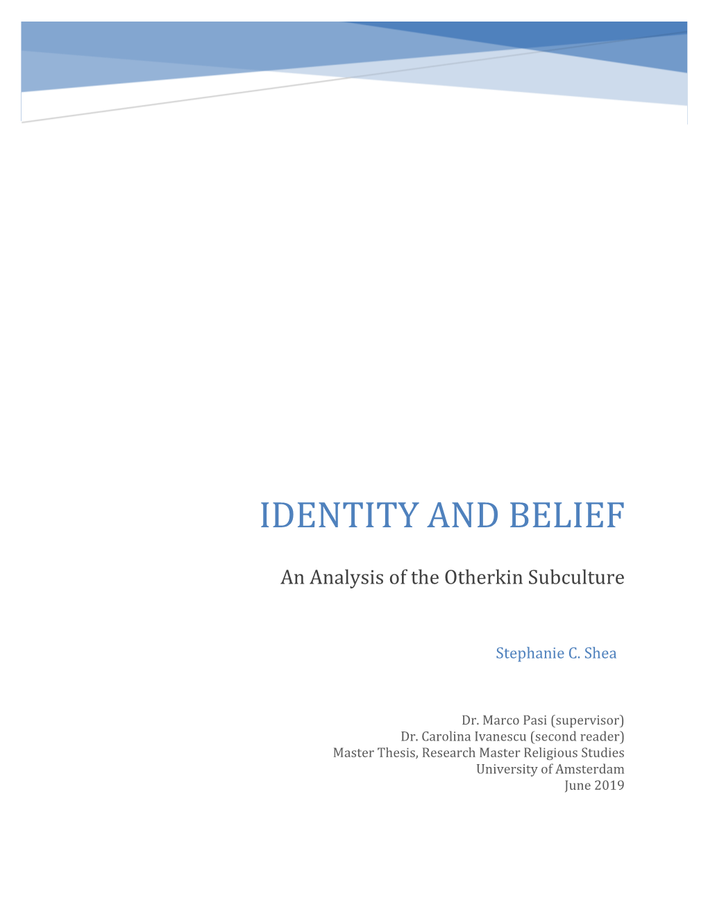 Identity and Belief
