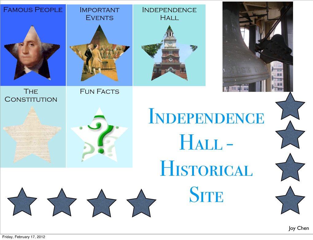 Famous People Important Events Independence Hall The