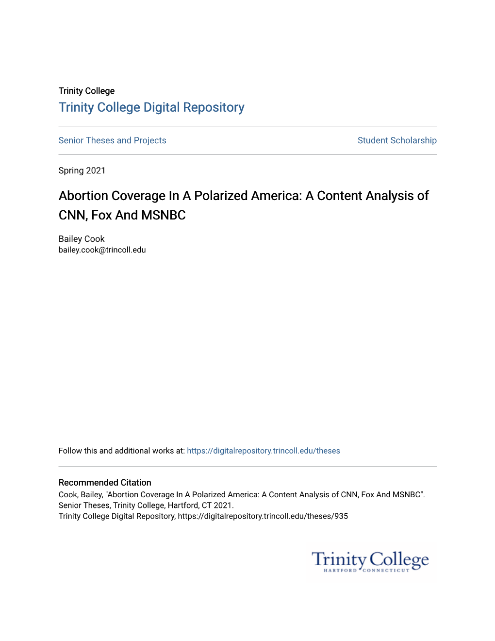 Abortion Coverage in a Polarized America: a Content Analysis of CNN, Fox and MSNBC