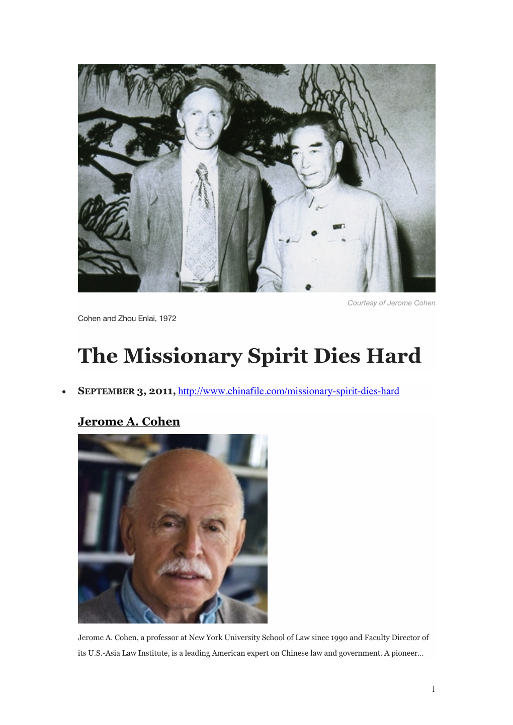 The Missionary Spirit Dies Hard