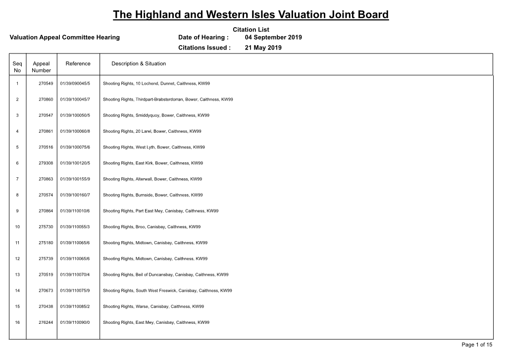 Appeal Citation List External